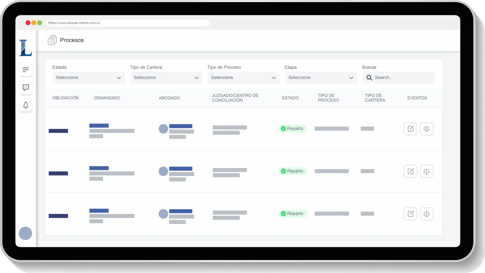 Lista de Procesos Centralizada